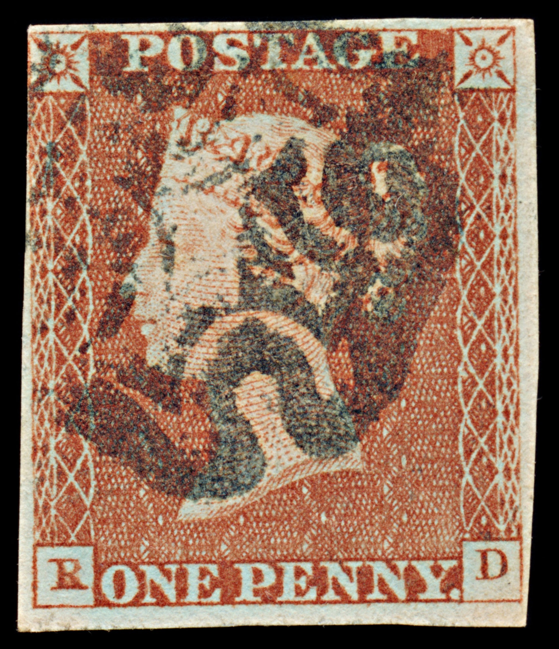 7262 GB SG8 1d Red. BS20b. Plate 31. P to R. "RD" 1841. Sc#3 Mi3Ib. 3½ Margins. C£110