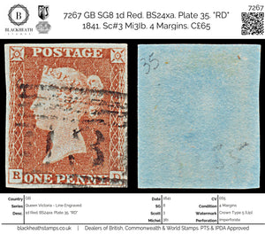 7267 GB SG8 1d Red. BS24xa. Plate 35. 