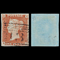 7267 GB SG8 1d Red. BS24xa. Plate 35. "RD" 1841. Sc#3 Mi3Ib. 4 Margins. C£65