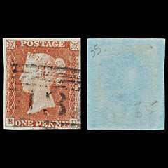 7267 GB SG8 1d Red. BS24xa. Plate 35. "RD" 1841. Sc#3 Mi3Ib. 4 Margins. C£65, view 2