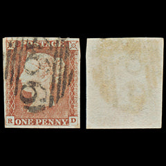 7283 GB SG8 1d Red. BS54. Plate 65. "RD" 1841. Sc#3 Mi3Ib. 4 Margins. C£38, view 1