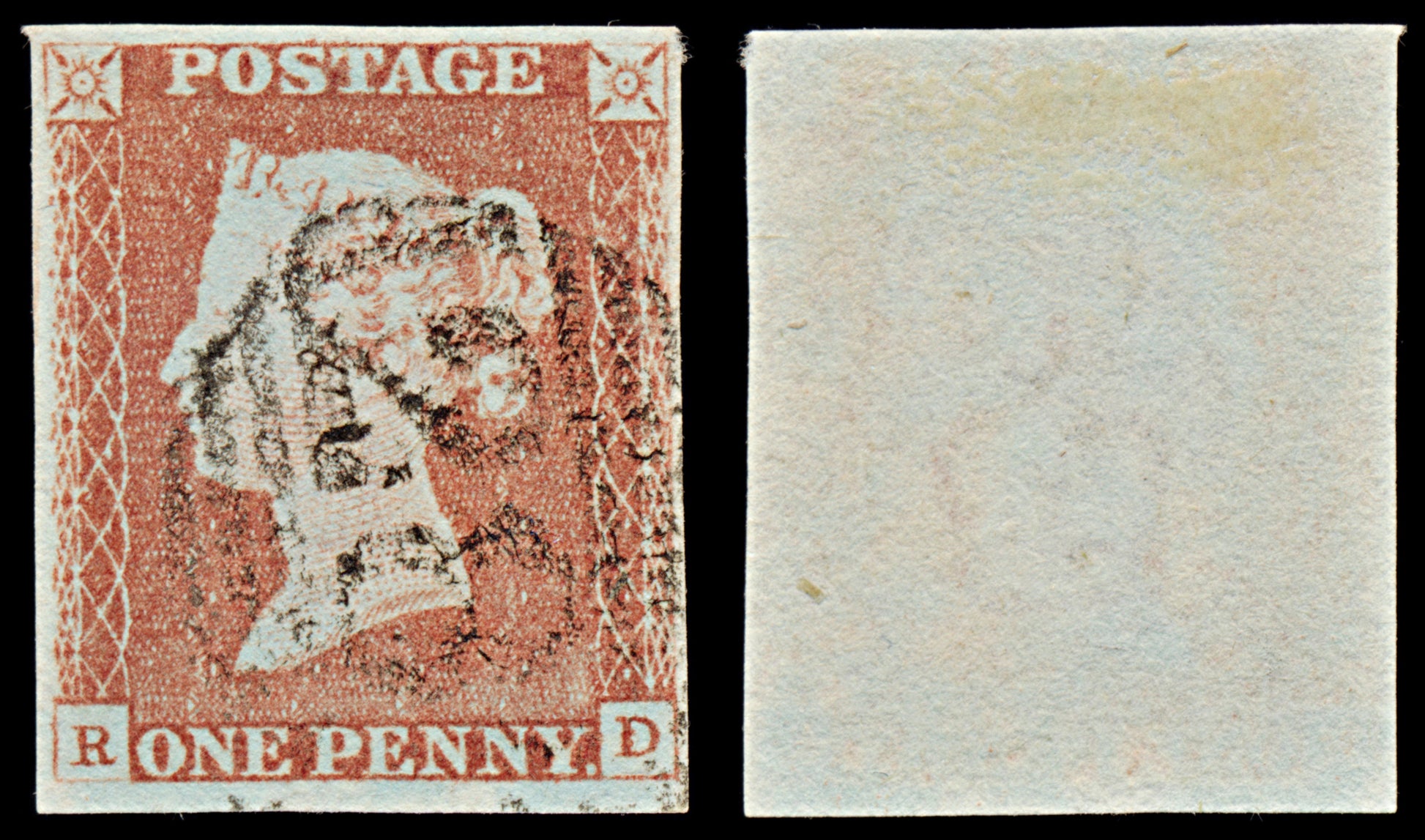 7290 GB SG8 1d Red. BS59. Plate 70. "RD" 1841. Sc#3 Mi3Ib. 4 Margins. C£35