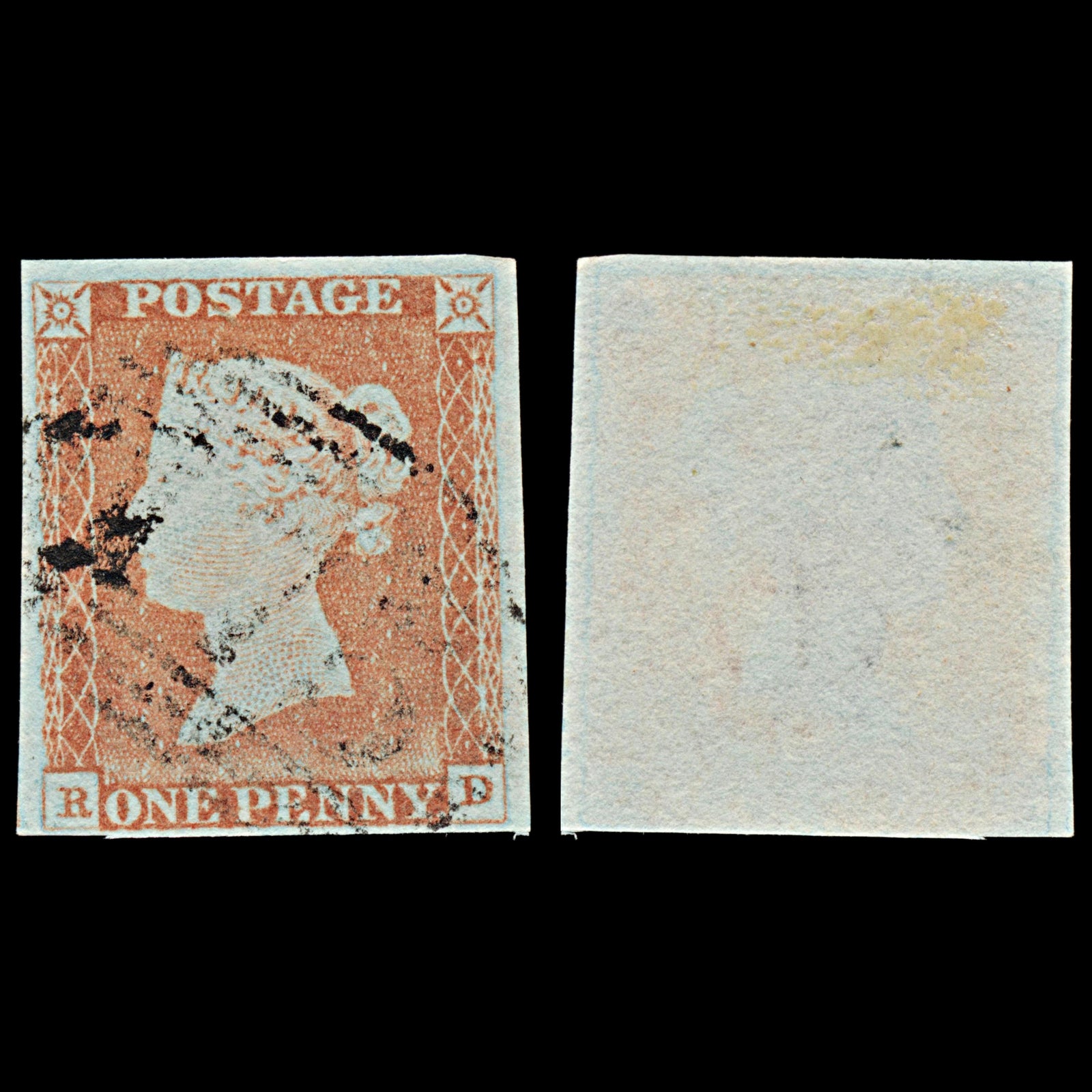 7291 GB SG8 1d Red. BS60. Plate 71. "RD" 1841. Sc#3 Mi3Ib. 4 Margins. C£38