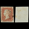 7298 GB SG8 1d Red. BS64. Plate 75. "RD" 1841. Sc#3 Mi3Ib. 4 Margins. C£35