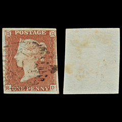 7298 GB SG8 1d Red. BS64. Plate 75. "RD" 1841. Sc#3 Mi3Ib. 4 Margins. C£35, view 1