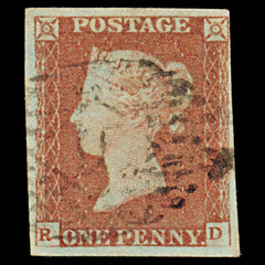 7298 GB SG8 1d Red. BS64. Plate 75. "RD" 1841. Sc#3 Mi3Ib. 4 Margins. C£35, view 3