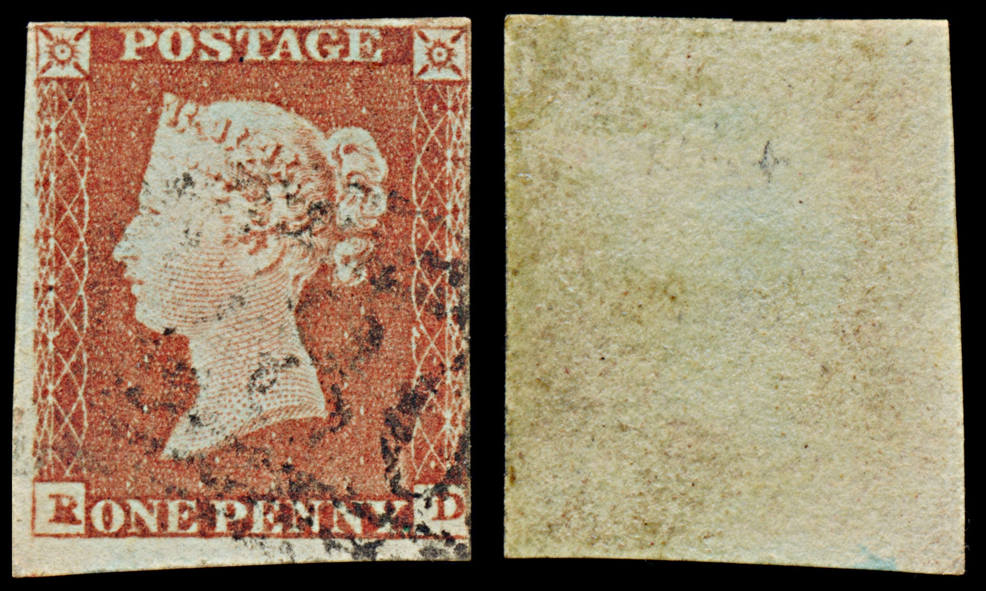 7307 GB SG8 1d Red. BS75d. Plate 86. "RD" 1841. Sc#3 Mi3Ib. 3 Margins. C£80