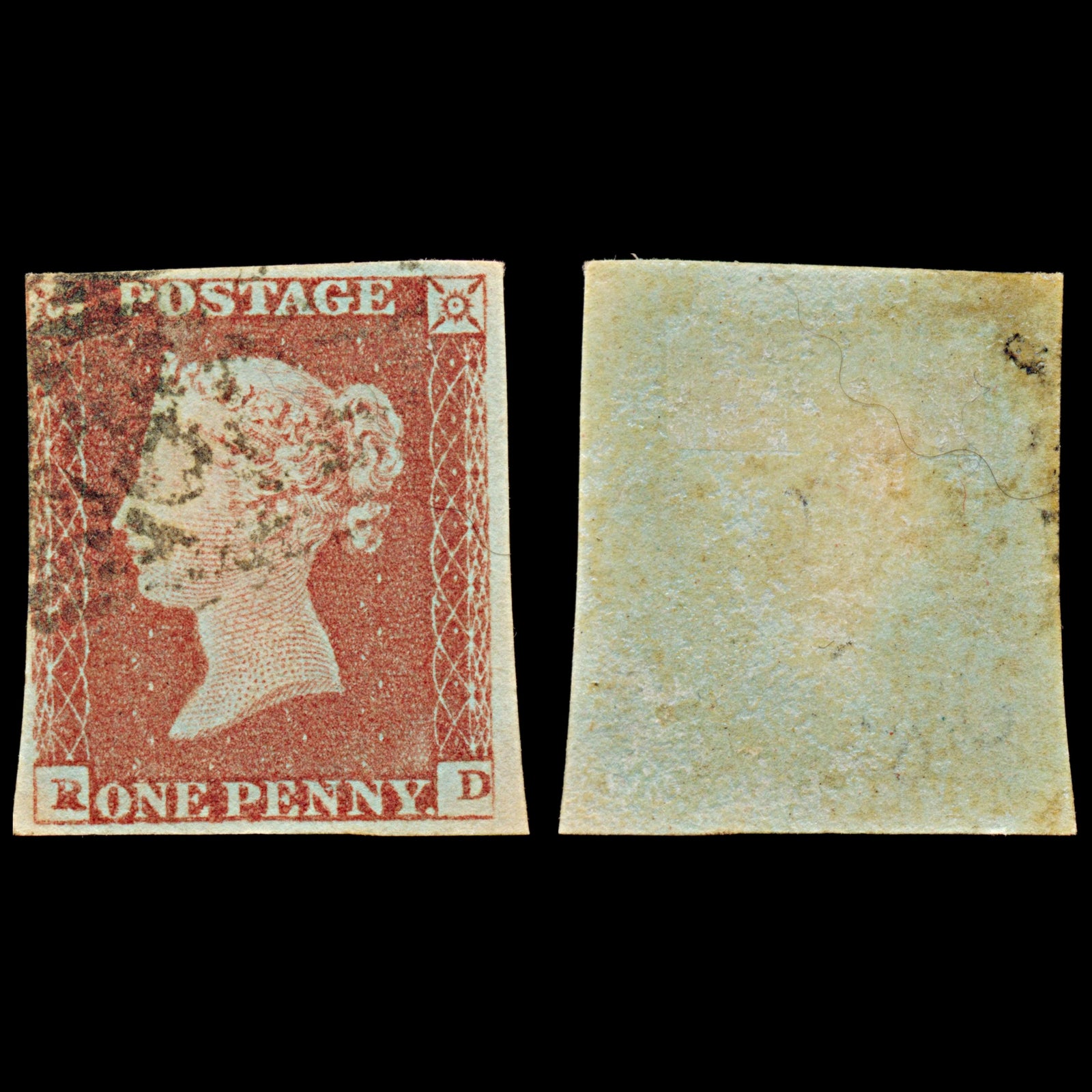 7308 GB SG8 1d Red. BS75d. Plate 86. "RD" 1841. Sc#3 Mi3Ib. 3 Margins. C£80