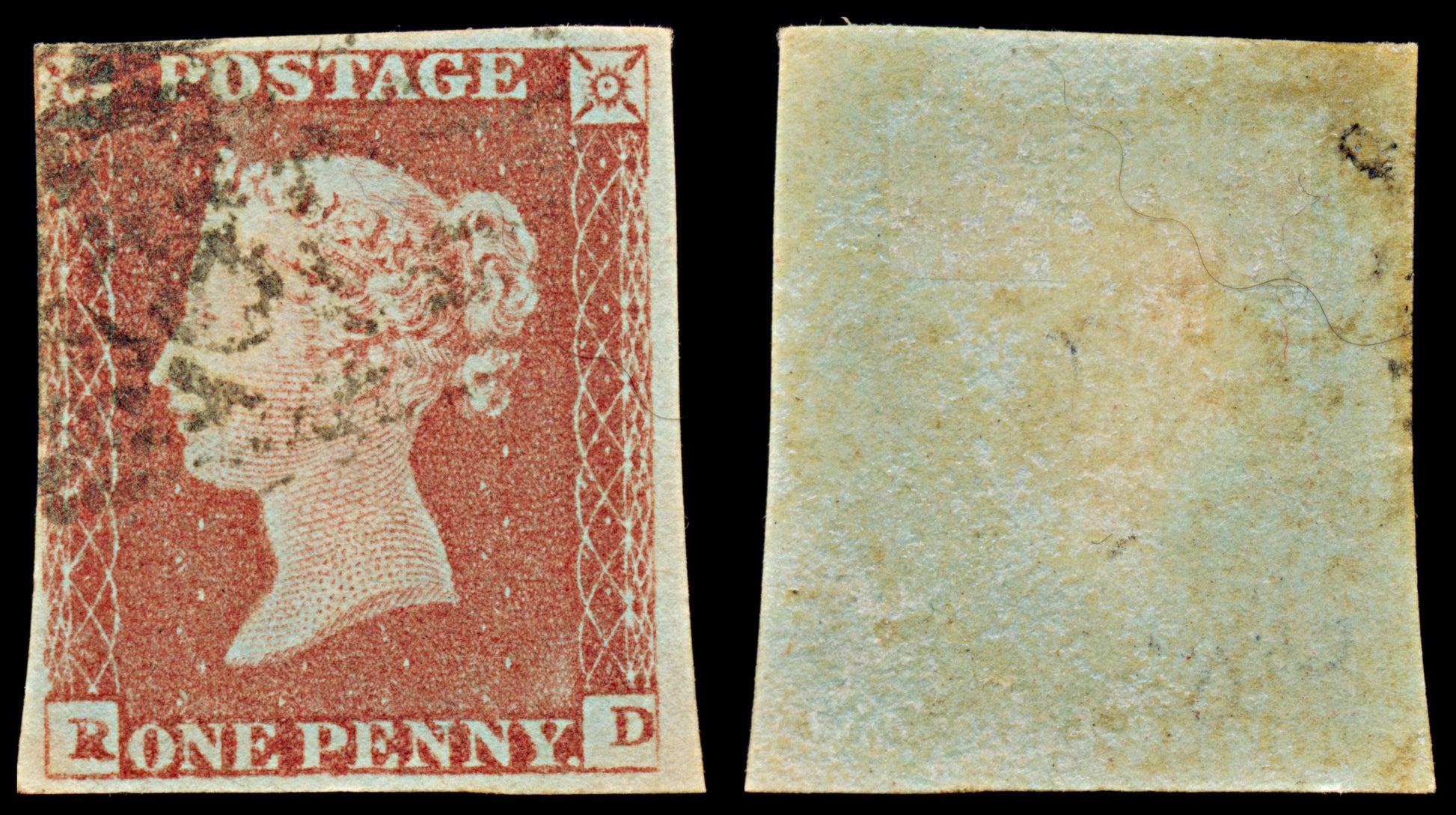 7308 GB SG8 1d Red. BS75d. Plate 86. "RD" 1841. Sc#3 Mi3Ib. 3 Margins. C£80