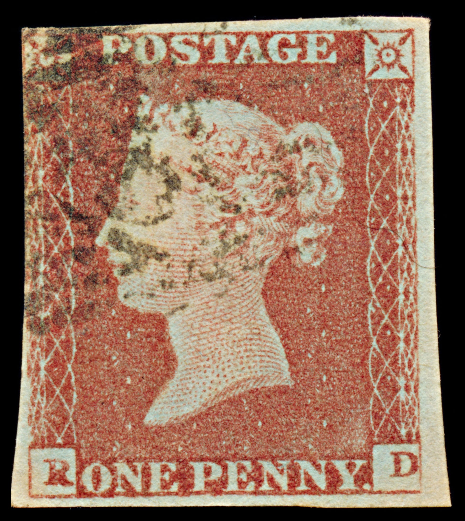 7308 GB SG8 1d Red. BS75d. Plate 86. "RD" 1841. Sc#3 Mi3Ib. 3 Margins. C£80