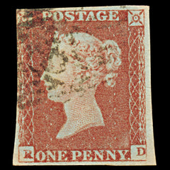 7308 GB SG8 1d Red. BS75d. Plate 86. "RD" 1841. Sc#3 Mi3Ib. 3 Margins. C£80, view 3