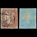 7351 GB SG8 1d Red. B2. Plate 161. "RD" 1841. Sc#3 Mi3Ib. 3 Margins. C£40