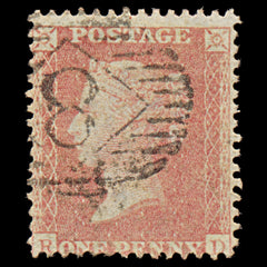 7366 GB SG40 1d Red. Plate 47. C10. "RD" 1857. Sc#20 Mi10IIbBze. P14 LC Alph III. C£55, view 3
