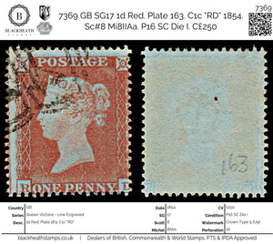 7369 GB SG17 1d Red. Plate 163. C1c 