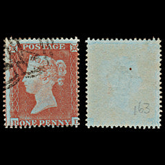 7369 GB SG17 1d Red. Plate 163. C1c "RD" 1854. Sc#8 Mi8IIAa. P16 SC Die I. C£250, view 2