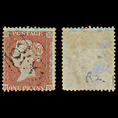 7387 GB SG22 1d Red. Plate R2. C2 "RD" 1855. Sc#11 Mi8IIBa. P14 SC Die I. C£100, view 1