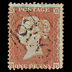 7387 GB SG22 1d Red. Plate R2. C2 "RD" 1855. Sc#11 Mi8IIBa. P14 SC Die I. C£100, view 3