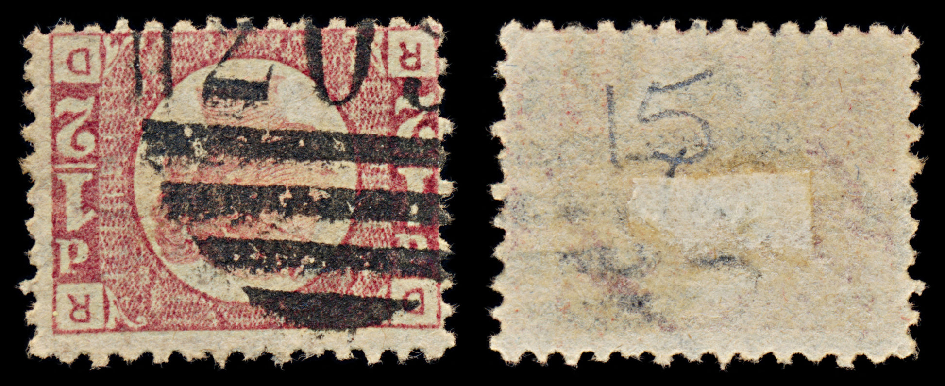 7421 GB SG49 ½d Rose-Red. Plate 15. G4 "RD" 1878. Sc#58 Mi36. Used. C£50