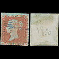 7505 GB SG8 1d Red. Scots Blue 1844 Postmark "ED" 1841. Sc#3 Mi3Ib. 3 Margins. C£250