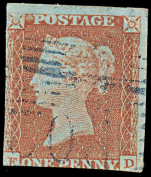7505 GB SG8 1d Red. Scots Blue 1844 Postmark 