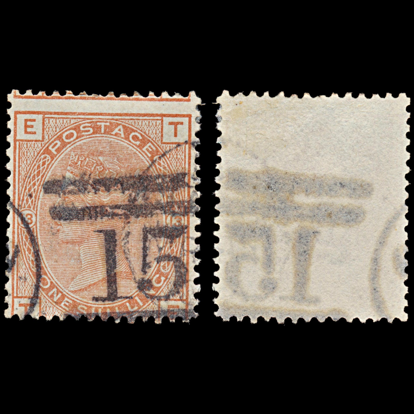 7507 GB SG163 1s Orange-Brown. Plate 13. J116 "TE" 1881. Sc#87 Mi64. Used. C£160