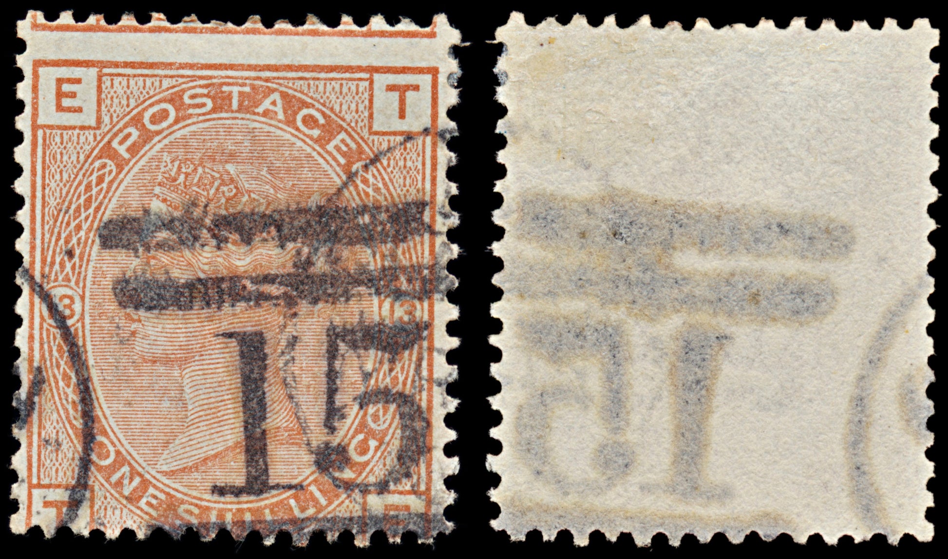 7507 GB SG163 1s Orange-Brown. Plate 13. J116 "TE" 1881. Sc#87 Mi64. Used. C£160