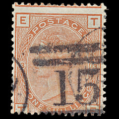 7507 GB SG163 1s Orange-Brown. Plate 13. J116 "TE" 1881. Sc#87 Mi64. Used. C£160, view 3