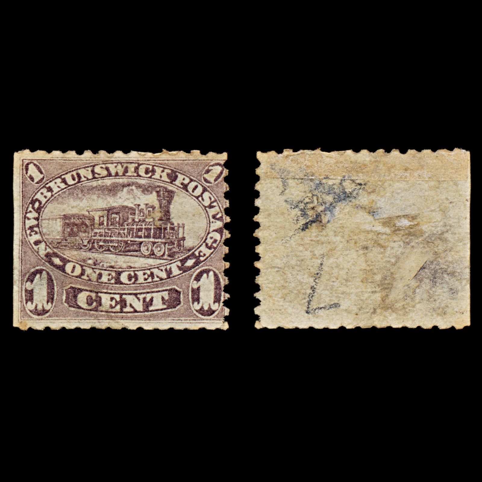 7509 New Brunswick SG7 1C Brown Violet 1860. Sc#6a Mi4b. Used. C£85