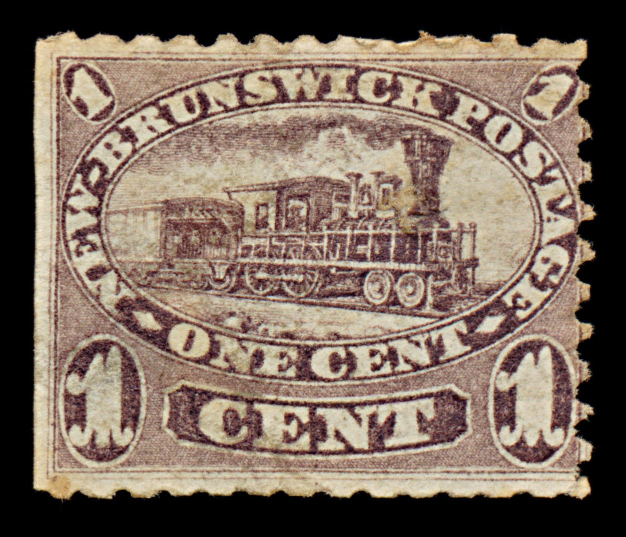 7509 New Brunswick SG7 1C Brown Violet 1860. Sc#6a Mi4b. Used. C£85