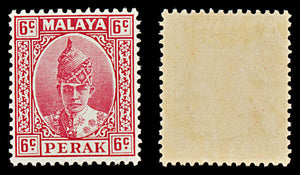 7521 Perak SG109 6C Scarlet 1939. Sc#88 Mi62. Mint MVLH. C£27