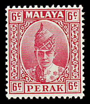 7521 Perak SG109 6C Scarlet 1939. Sc#88 Mi62. Mint MVLH. C£27