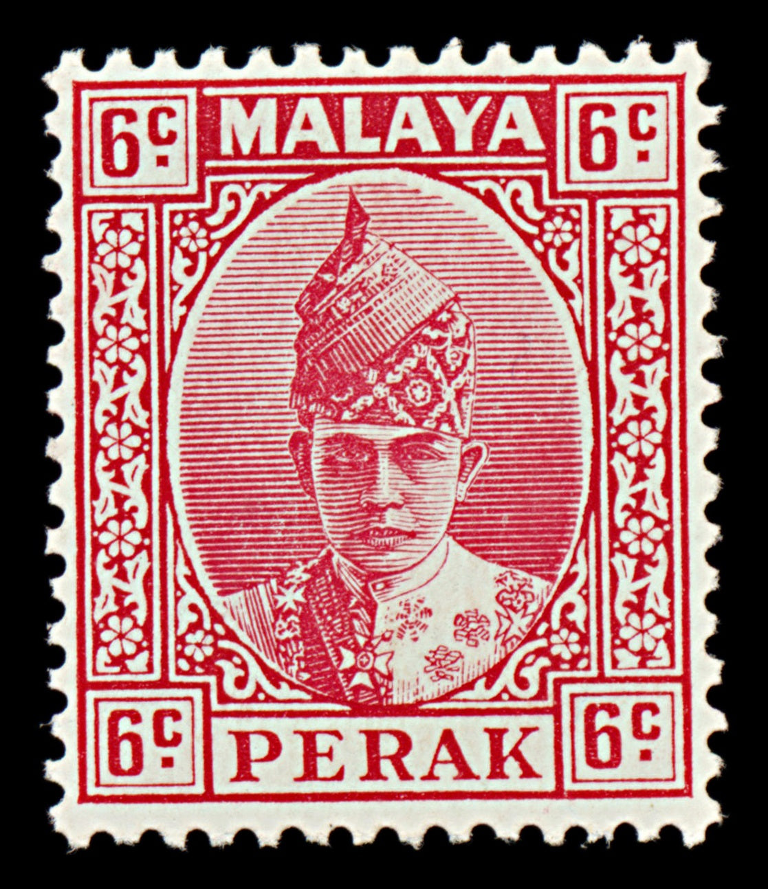 7521 Perak SG109 6C Scarlet 1939. Sc#88 Mi62. Mint MVLH. C£27