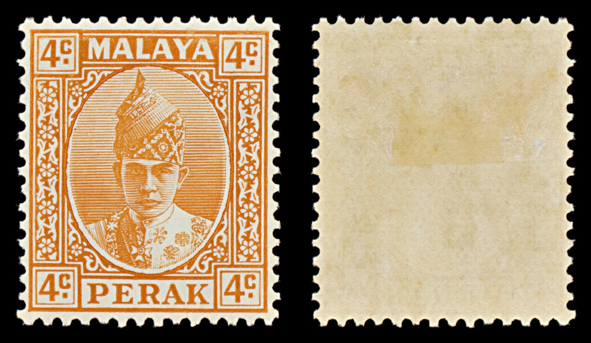7522 Perak SG107 4C Orange 1939. Sc#86 Mi60. Mint MH. C£42