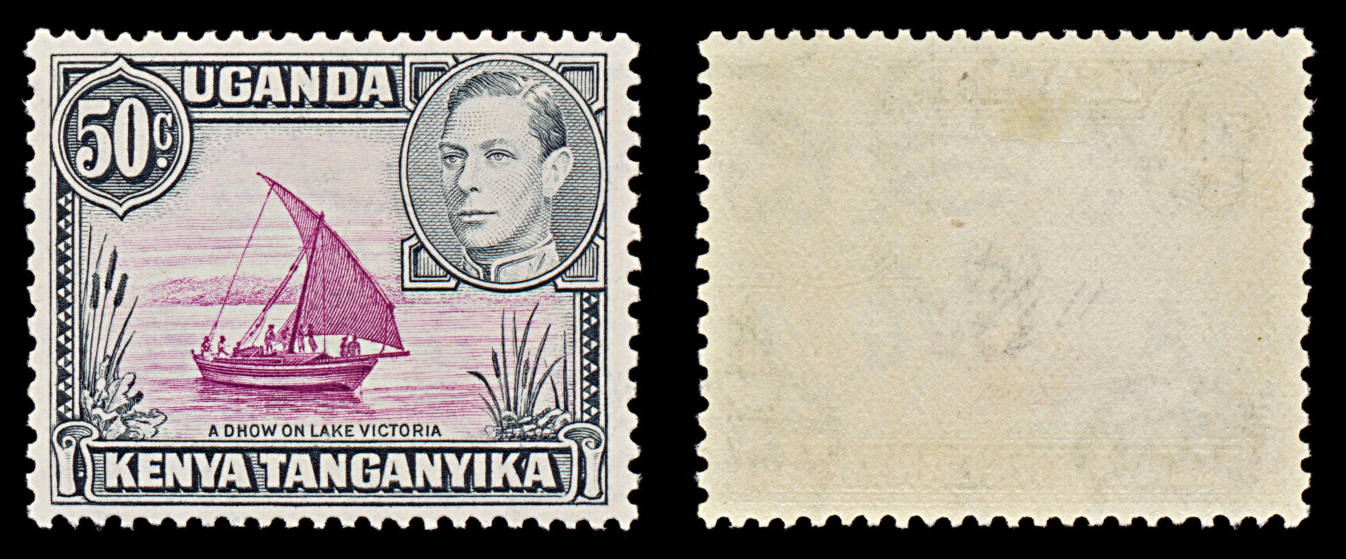 7530 KUT SG144 50C Purple & Slate Black 1938. Sc#79a Mi65IIA. Mint MH. C£25