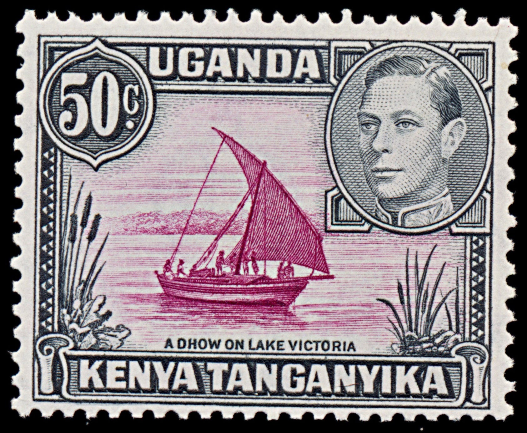 7531 KUT SG144ea 50C Black & Reddish Purple 1949. Sc#79 Mi65IIC. Mint MNH. C£35