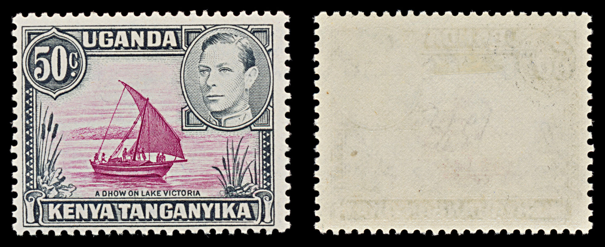 7532 KUT SG144e 50C Black & Reddish Purple 1949. Sc#79 Mi65IIC. Mint MH. C£15