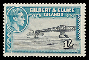 7538 Gilbert & Ellice SG51 1S Black & Turquoise Green 1939. Sc#48 Mi46A. Mint MH. C£40
