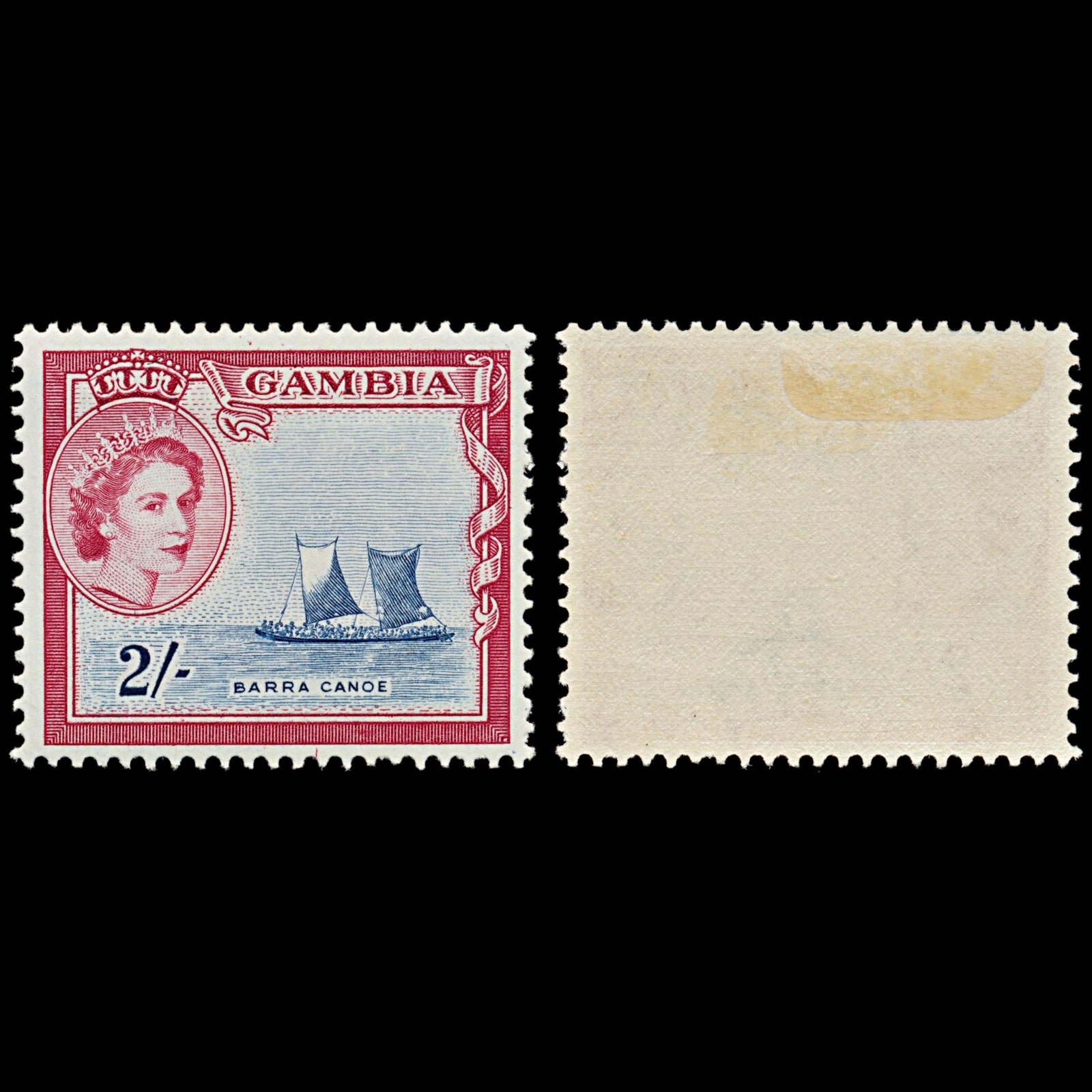 7539 Gambia SG180 2S Carmine & Indigo 1953. Sc#162 Mi157. Mint MH. C£10