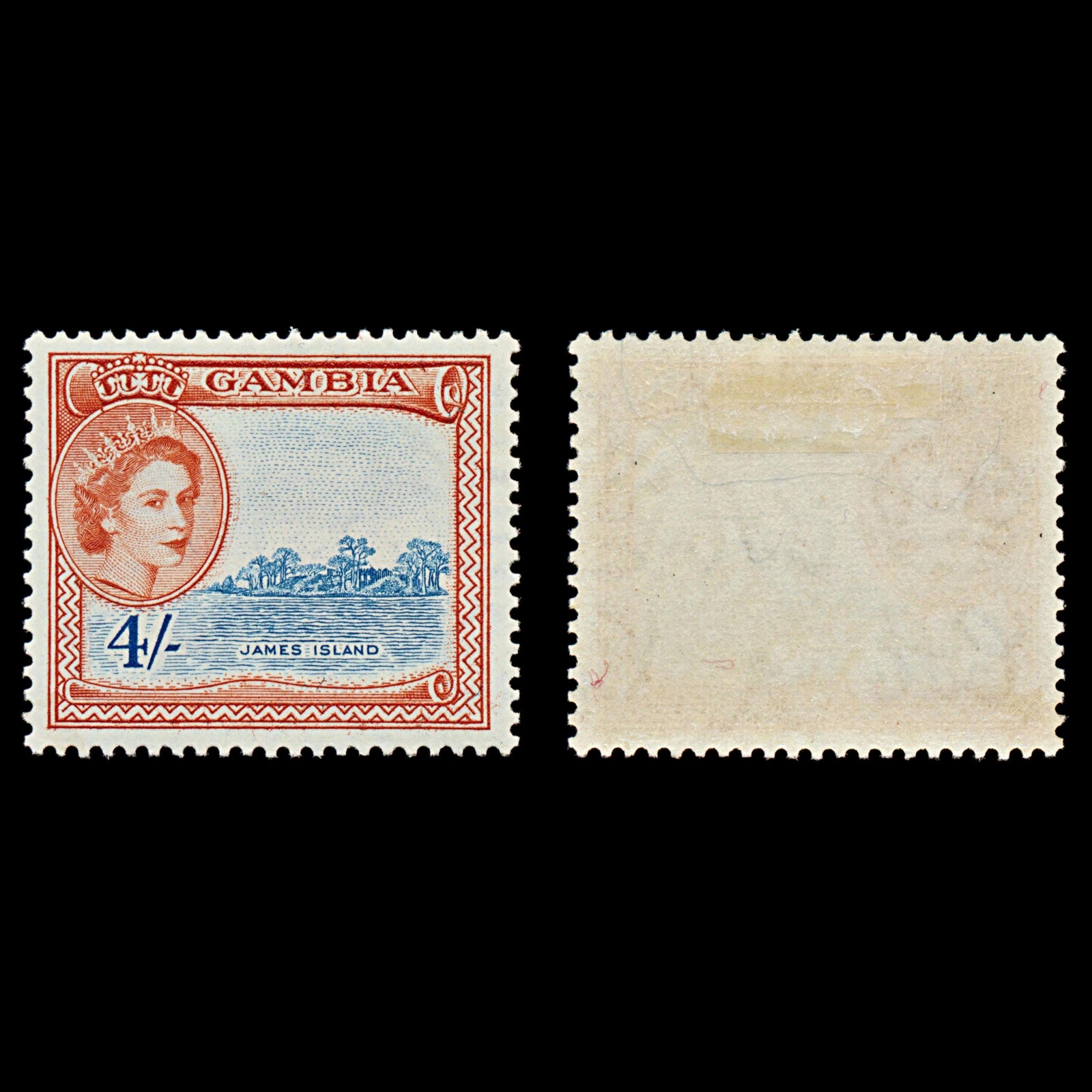 7541 Gambia SG182 4S Grey Blue & Red 1953. Sc#164 Mi159. Mint MH. C£17