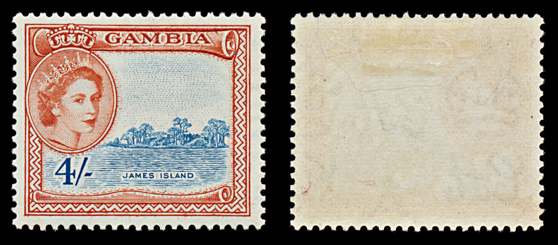 7541 Gambia SG182 4S Grey Blue & Red 1953. Sc#164 Mi159. Mint MH. C£17