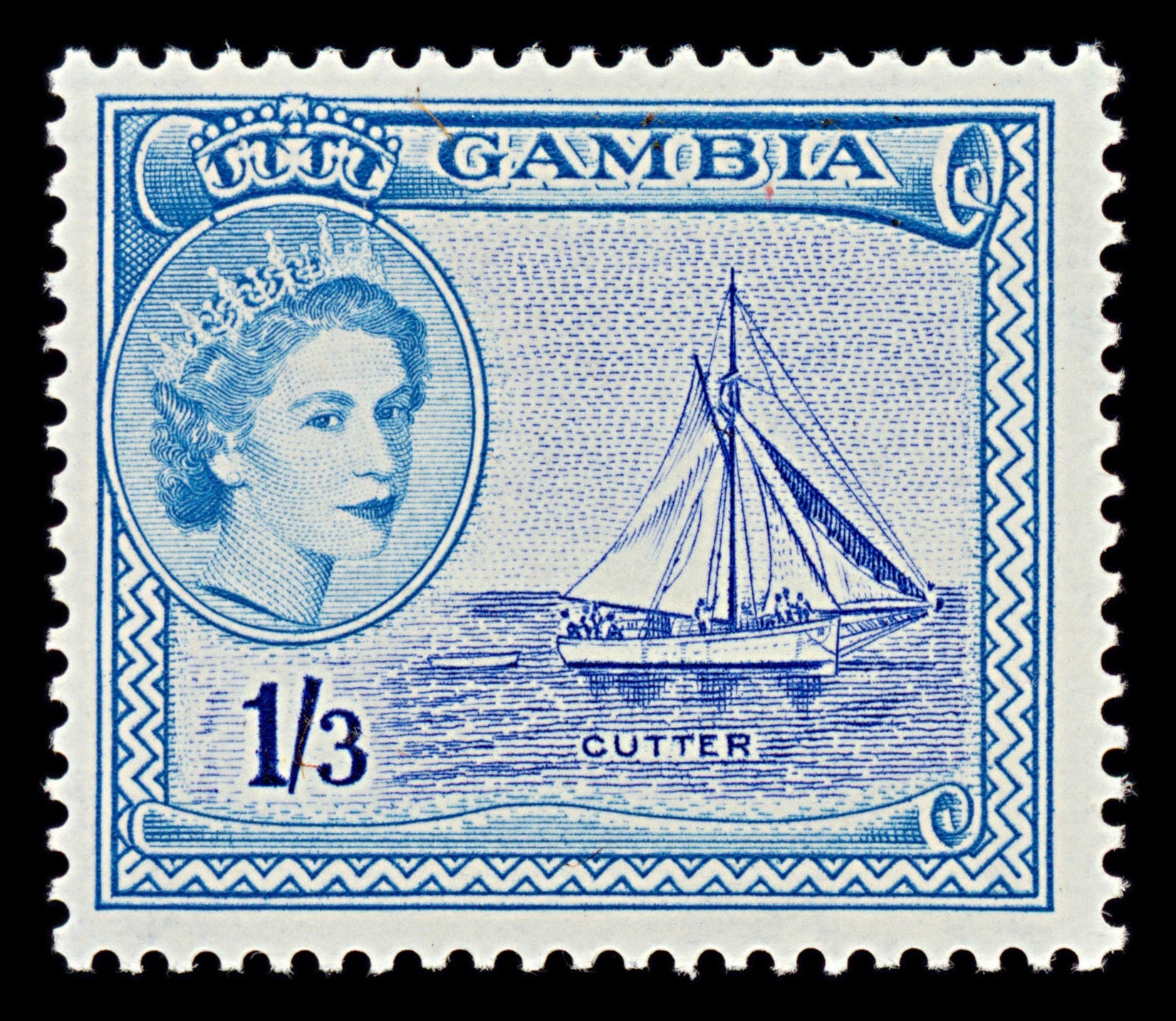 7542 Gambia SG179 1s3d Pale Blue & Ultramarine 1953. Sc#161 Mi156. Mint MH. C£19