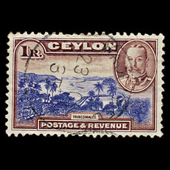 7548 Ceylon SG378 1Rs Brown & Violet 1935. Sc#274 Mi226. Used. C£32, view 3