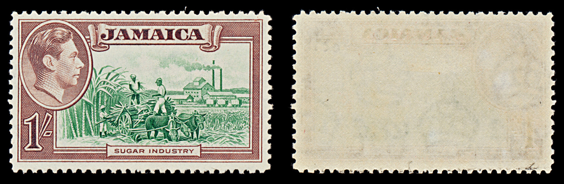 7550 Jamaica SG130 1S Green & Purple Brown 1938. Sc#125 Mi131. Mint MVLH. C£16