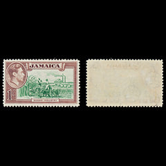 7550 Jamaica SG130 1S Green & Purple Brown 1938. Sc#125 Mi131. Mint MVLH. C£16, view 2
