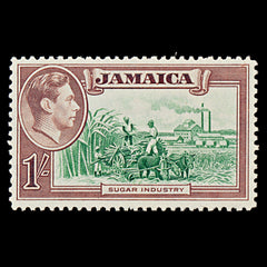 7550 Jamaica SG130 1S Green & Purple Brown 1938. Sc#125 Mi131. Mint MVLH. C£16, view 3