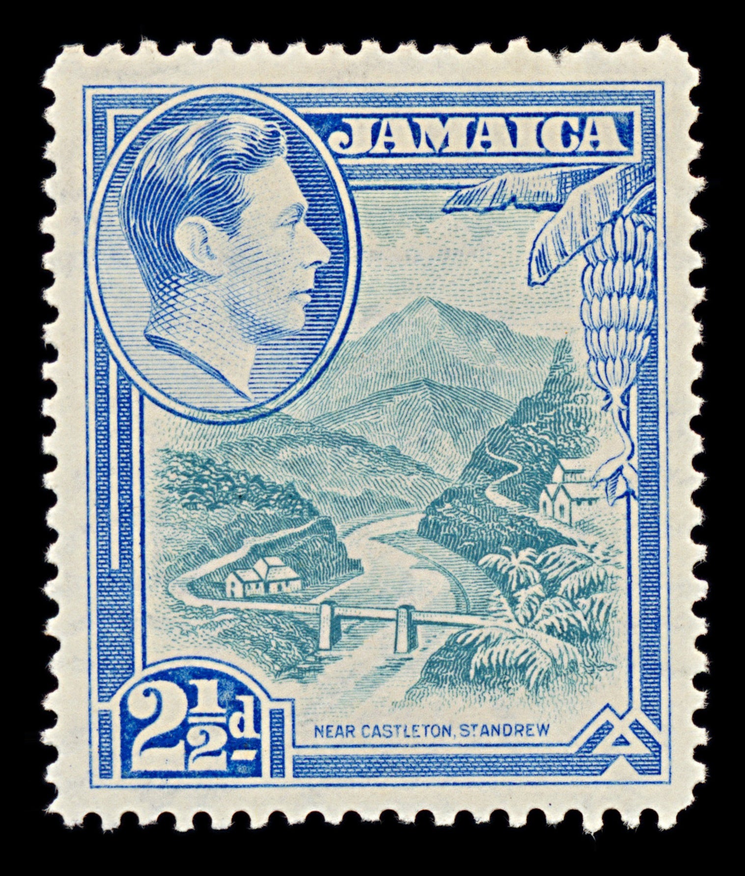 7551 Jamaica SG125 2½D Greenish Blue & Ultramarine 1938. Sc#120 Mi124. Mint MH. C£10