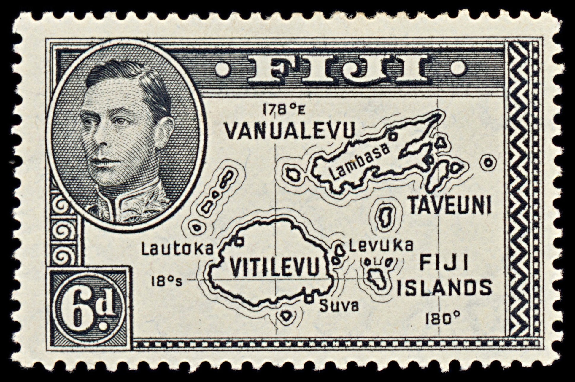 7554 Fiji SG261 6D Black 1940. Sc#135 Mi101aD. Mint MH. C£11