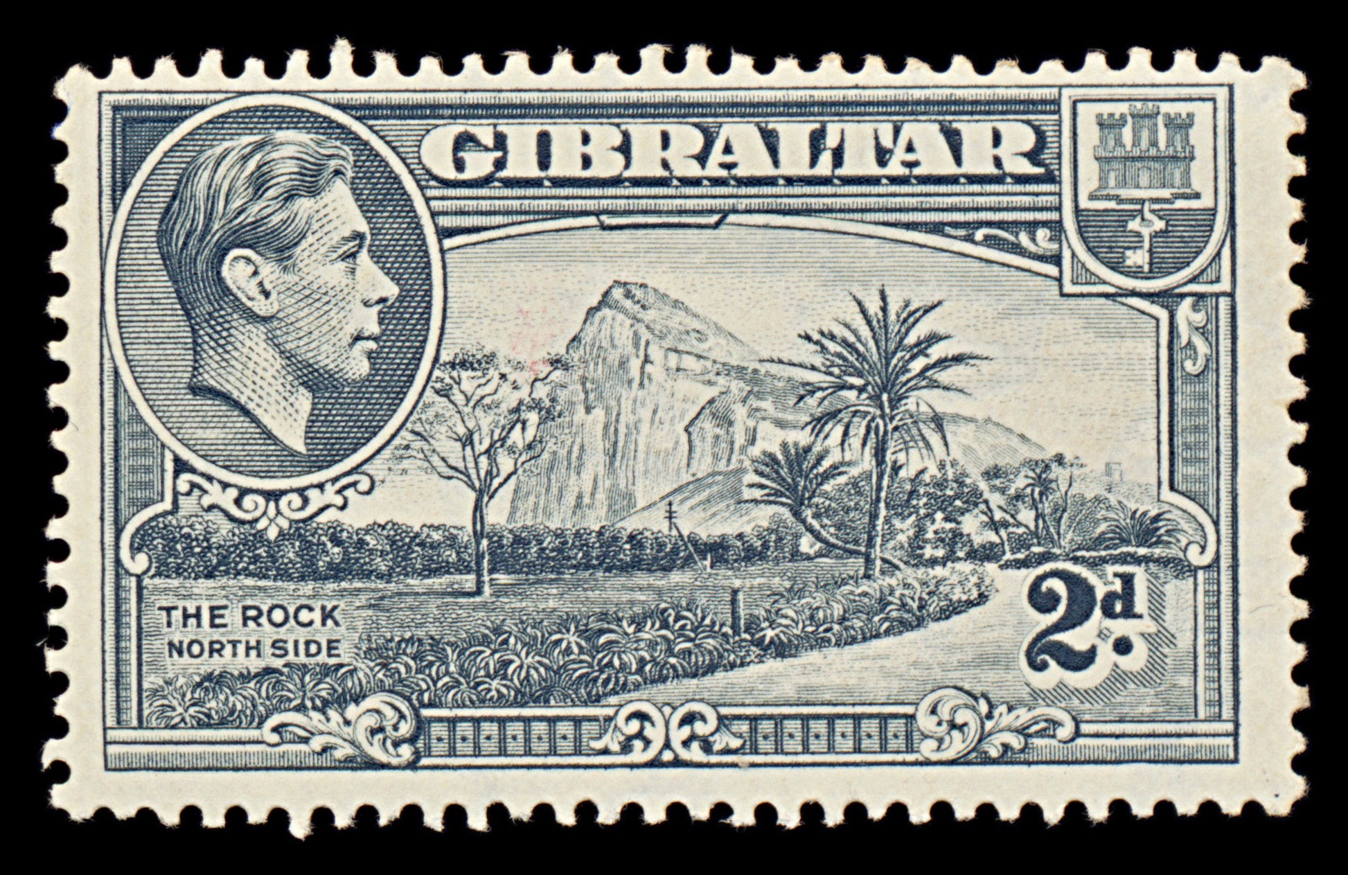 7556 Gibraltar SG124a 2D Grey 1940. Sc#110c Mi110CX. Mint MH. C£9