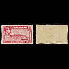 7557 Gibraltar SG123 1½D Carmine 1938. Sc#109 Mi109B. Mint MH. C£35, view 1