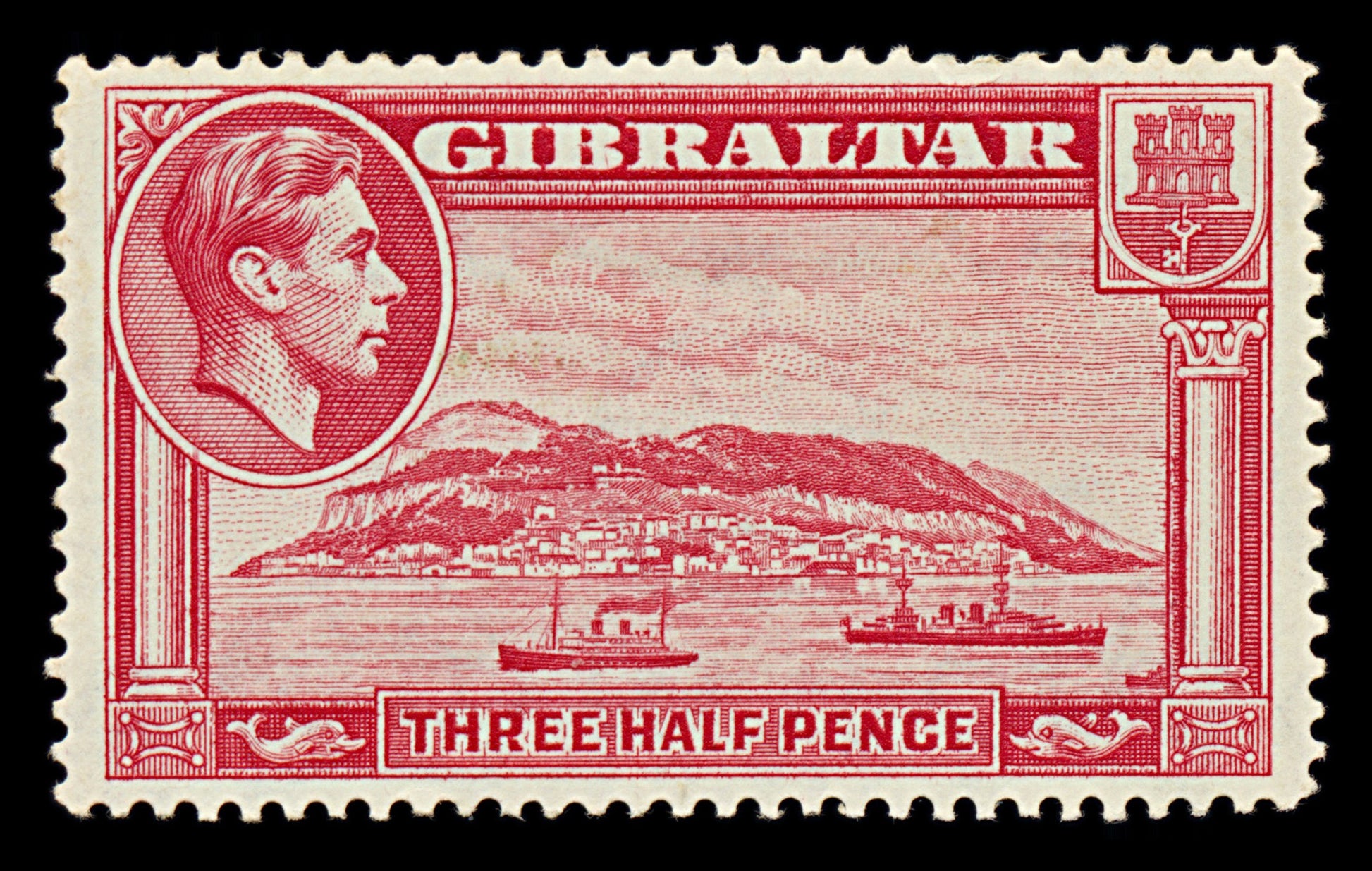 7557 Gibraltar SG123 1½D Carmine 1938. Sc#109 Mi109B. Mint MH. C£35